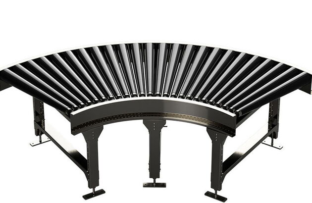 A curved steel roller section