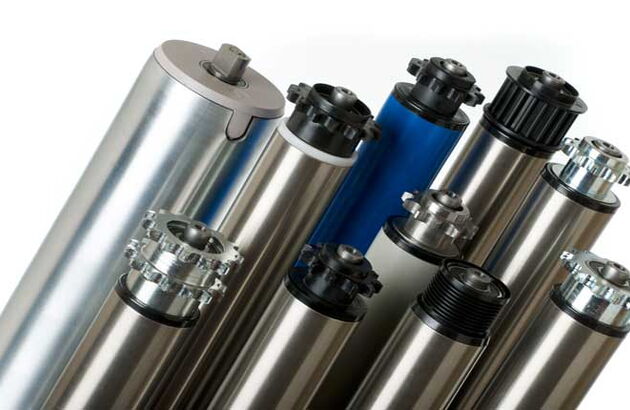 Close up of various rollers, showing different types of gears